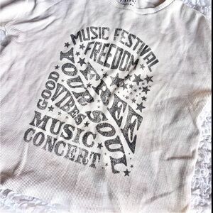✨ Vintage Canvas LA Waffle Knit Festival Tee Cream Small
